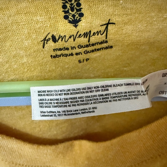 Urban Outfitters Free People Mustard Tie-Front Tee - Picture 2 of 3